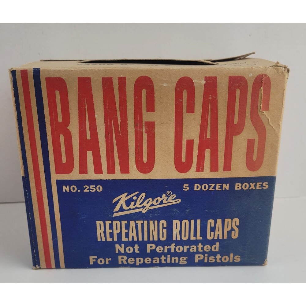 "EMPTY" Vintage 1960's Cap Guns - Kilgore 250 Bang 5 Dozen Box NOS